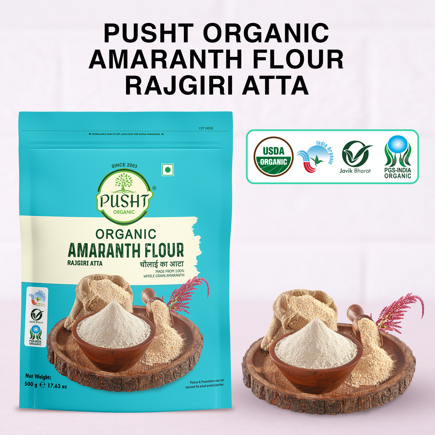 Pusht Organic Amaranth Flour 500 Gm