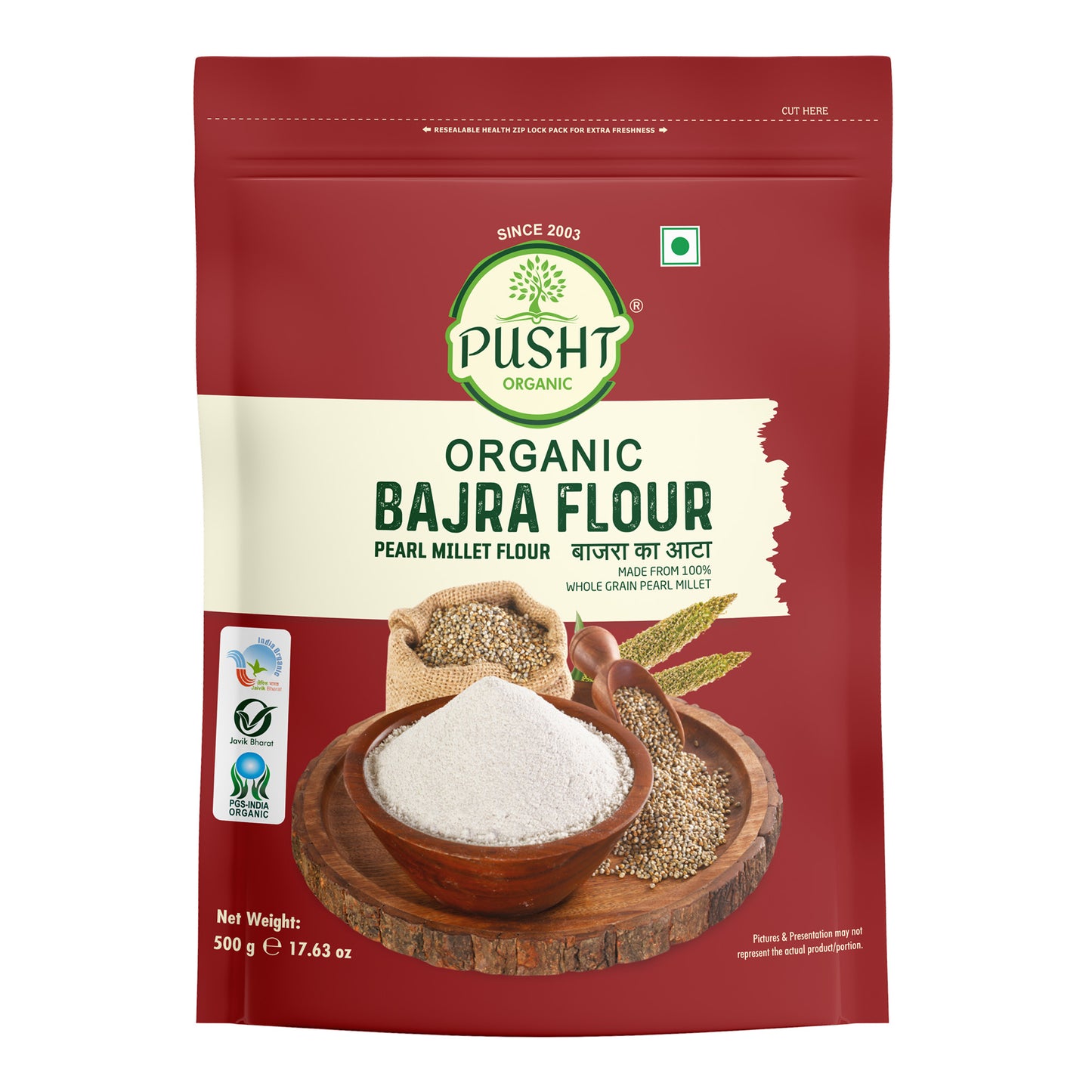 Organic Pearl Millet Flour, Bajra Ka Atta 500G