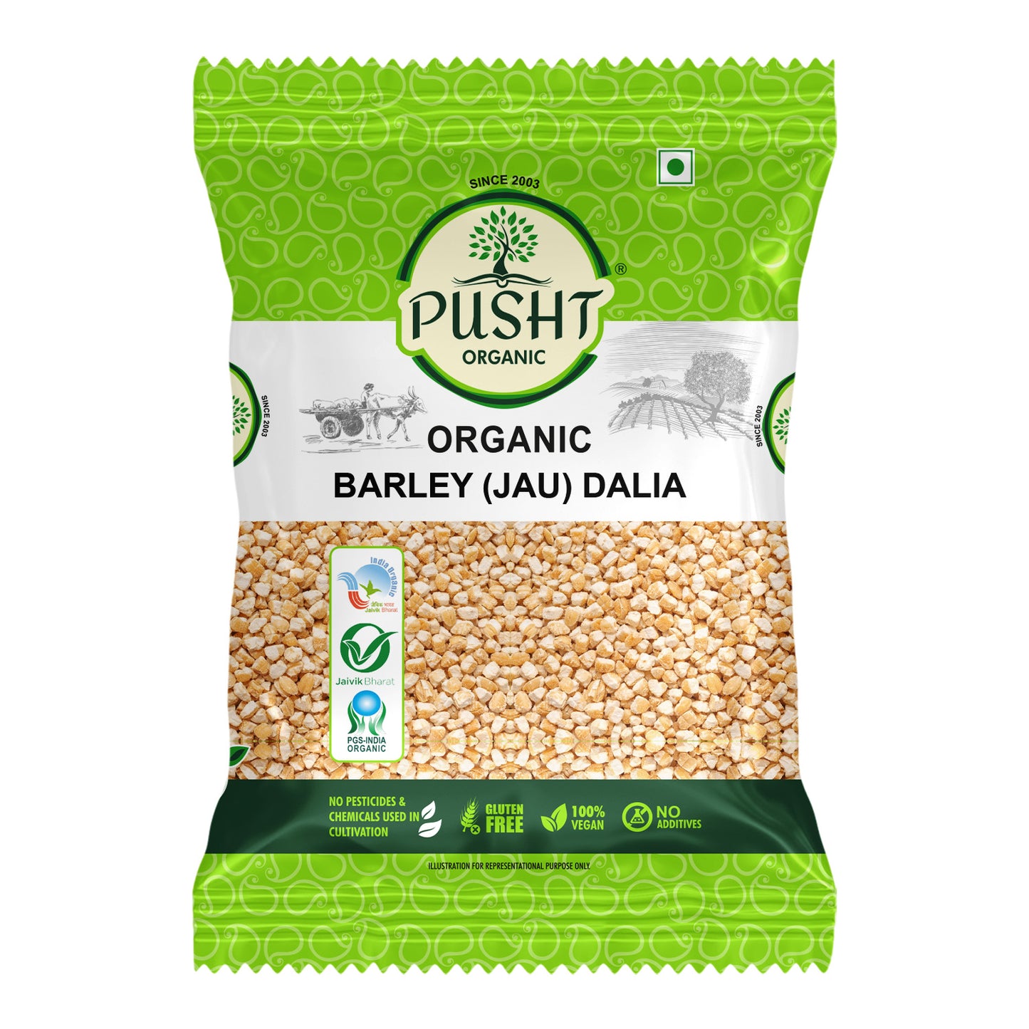 Pusht Organic Barley (Jau) Dalia 500G X 2Pcs