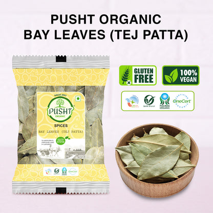 Pusht Organic Bay Leaves (Tej Patta) 25Gm