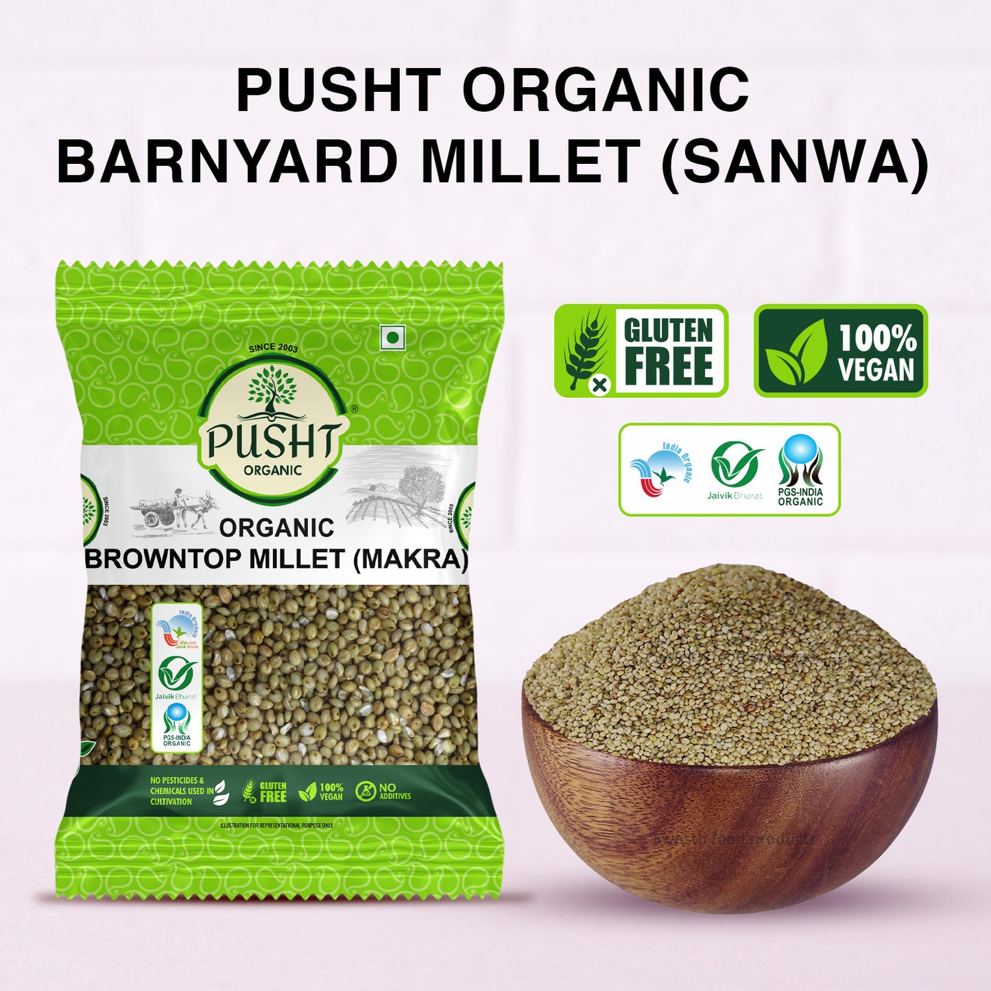 Organic Browntop Millet (Makra) - 1kg