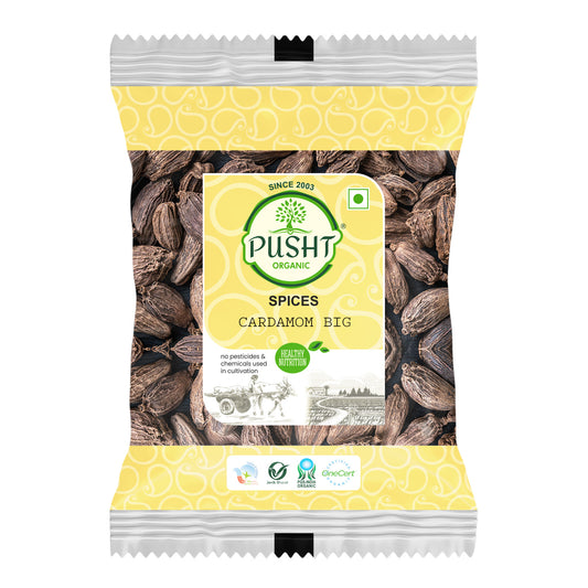 Organic Cardamom Big (Black Elaichi) - 50Gm