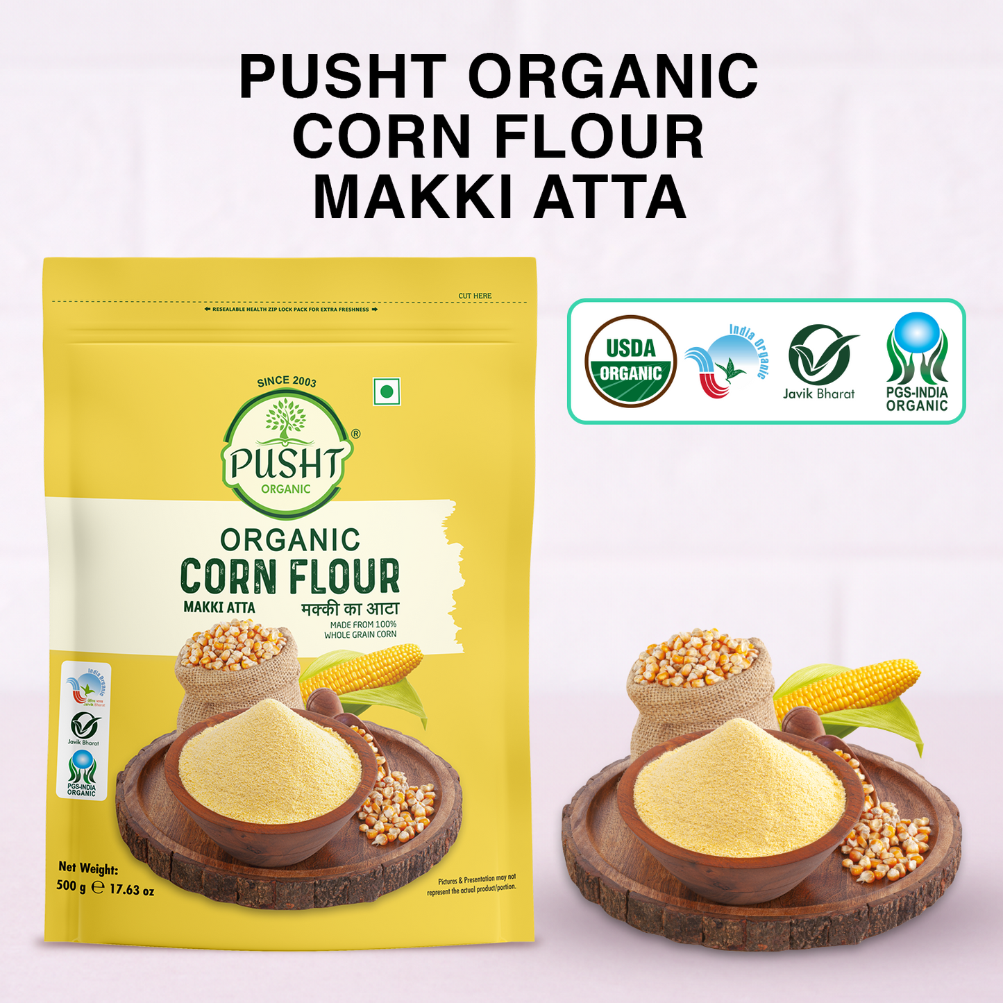 Organic Corn Flour (Maize Atta) 500G