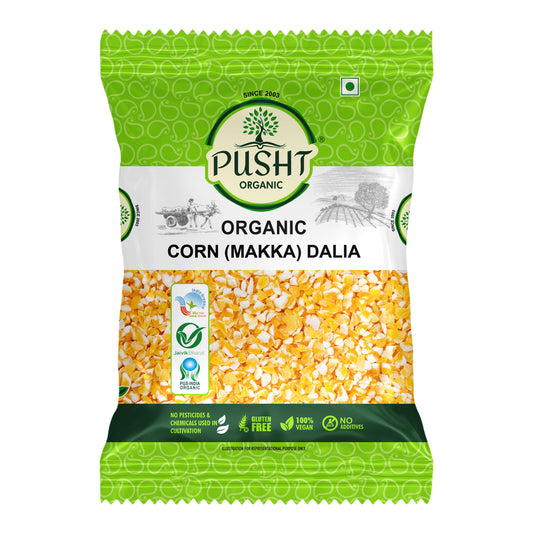 Pusht Organic Corn (Makka) Dalia 500 Gm