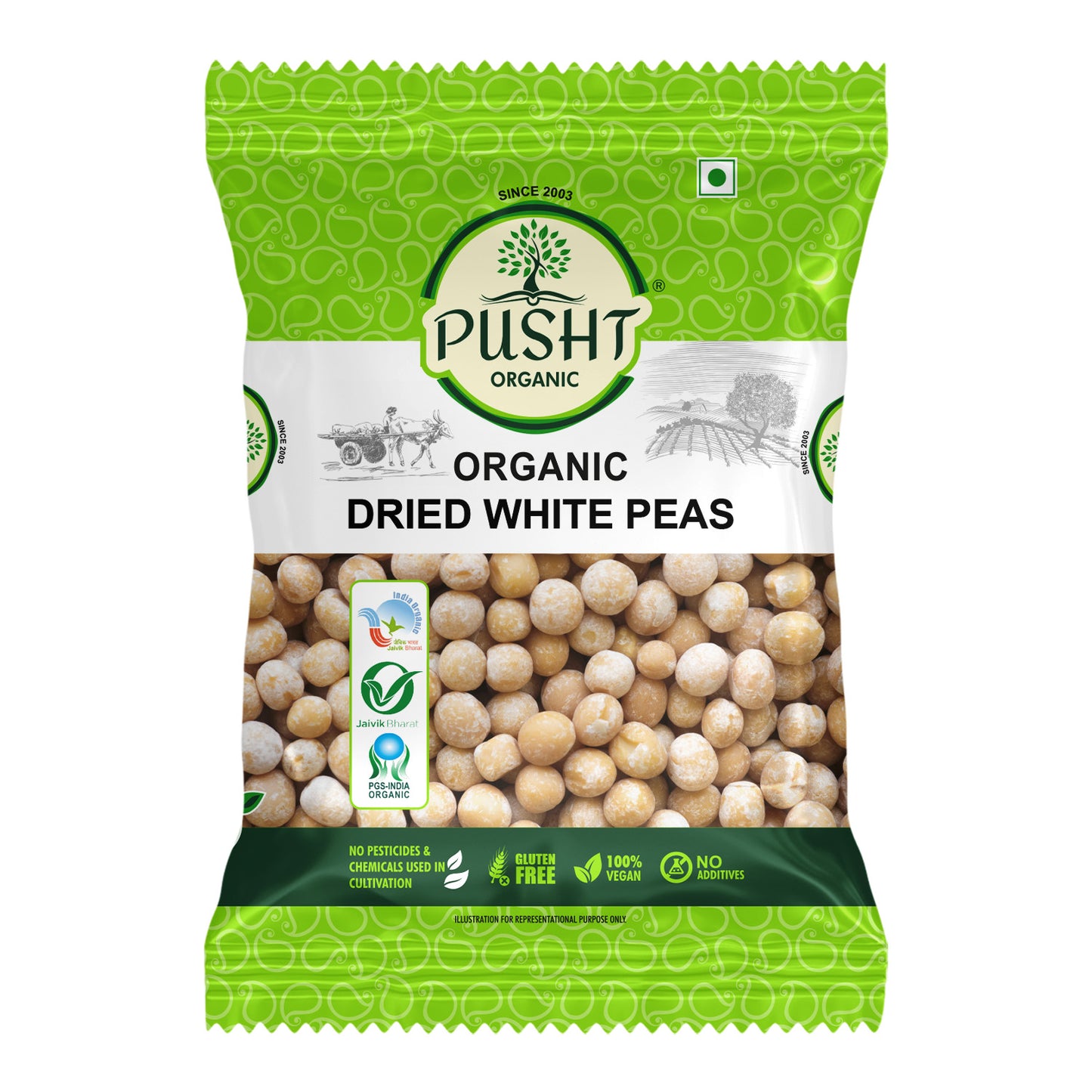 Organic Dried White Peas (White Matar)