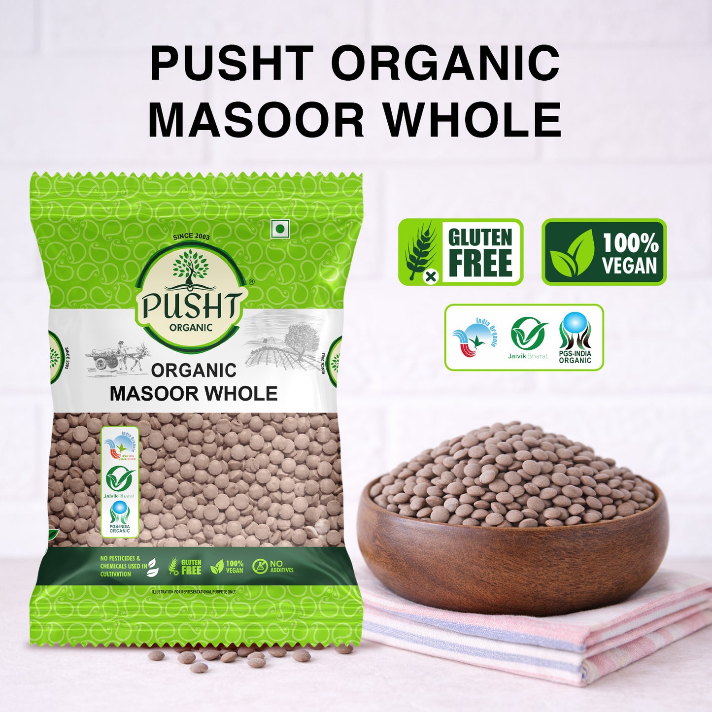 Organic Masoor Dal (Black Masoor Dal)