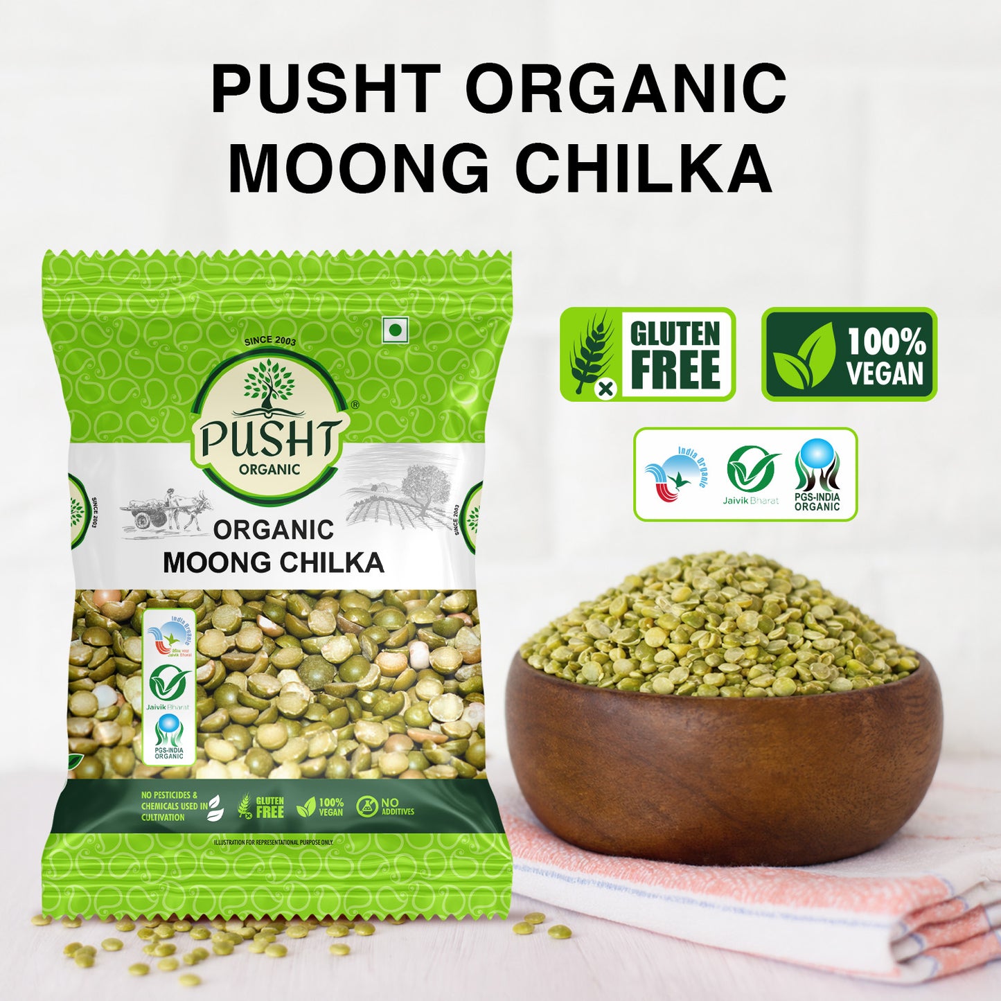 Organic Moong Chilka Dal (Split Green Gram)