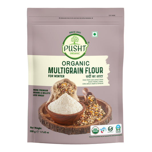 Pusht Organic Multi Grain Atta For Winter 500Gm