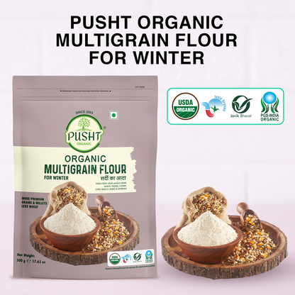 Pusht Organic Multi Grain Atta For Winter 500Gm