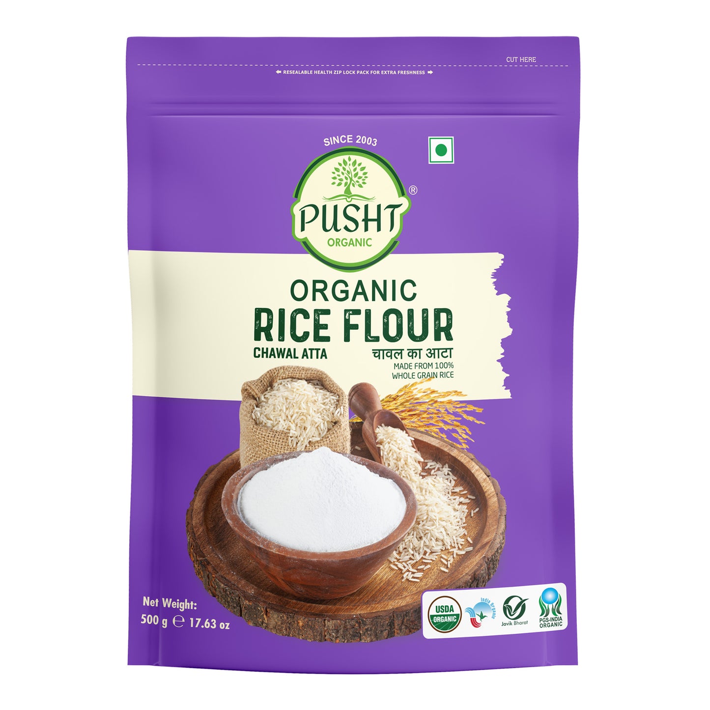 Pusht Organic Rice Flour 500 Gm