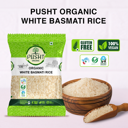 Pusht Organic White Basmati Rice 1Kg