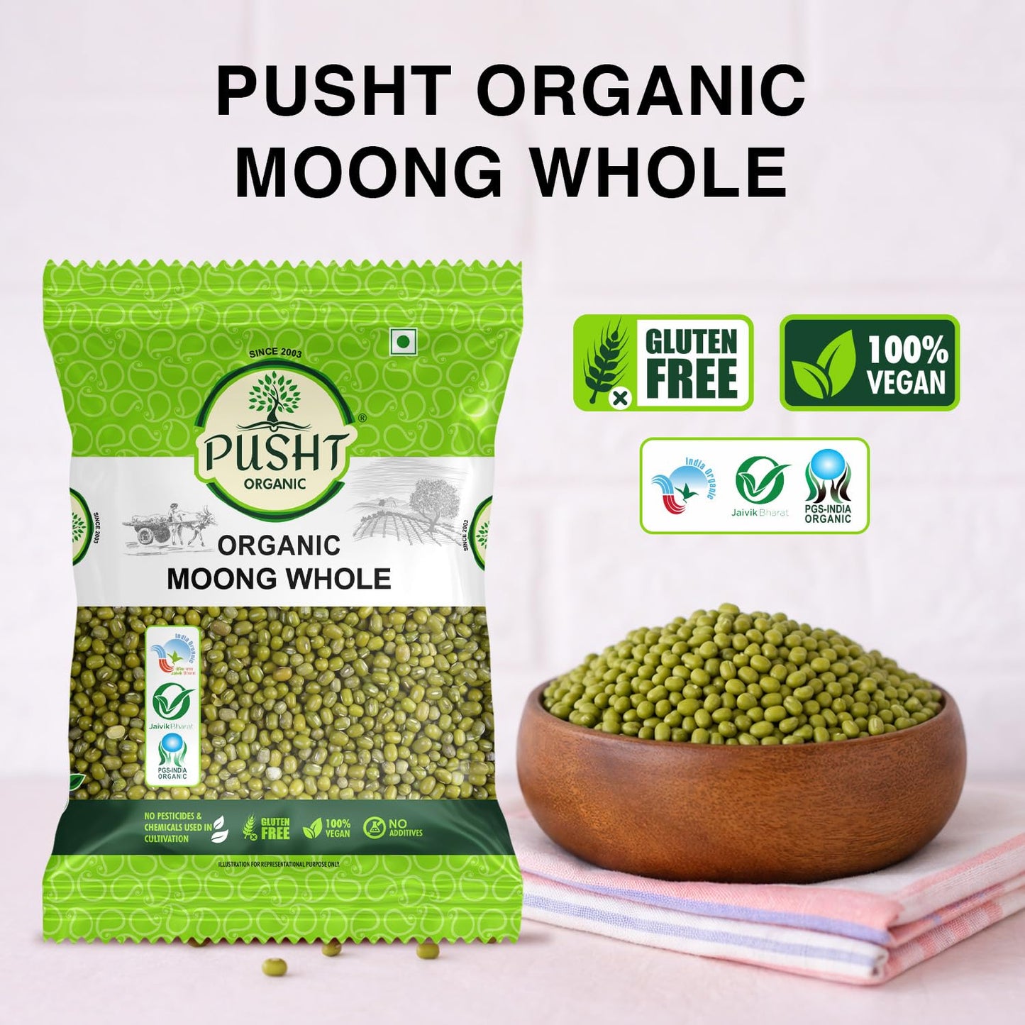 Organic Moong Dal Whole | Green Gram Dal