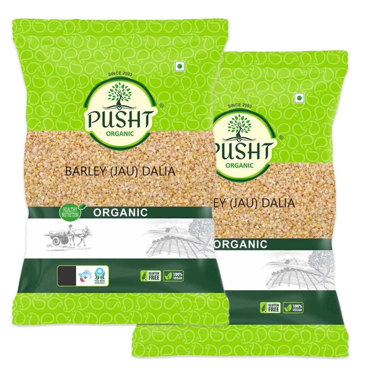 Pusht Organic Barley (Jau) Dalia 500G X 2Pcs