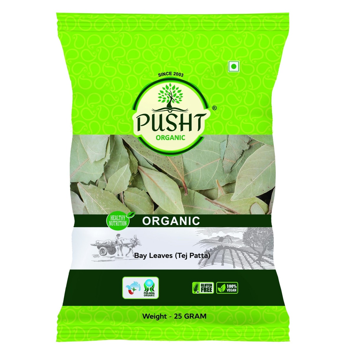 Pusht Organic Bay Leaves (Tej Patta) 25Gm