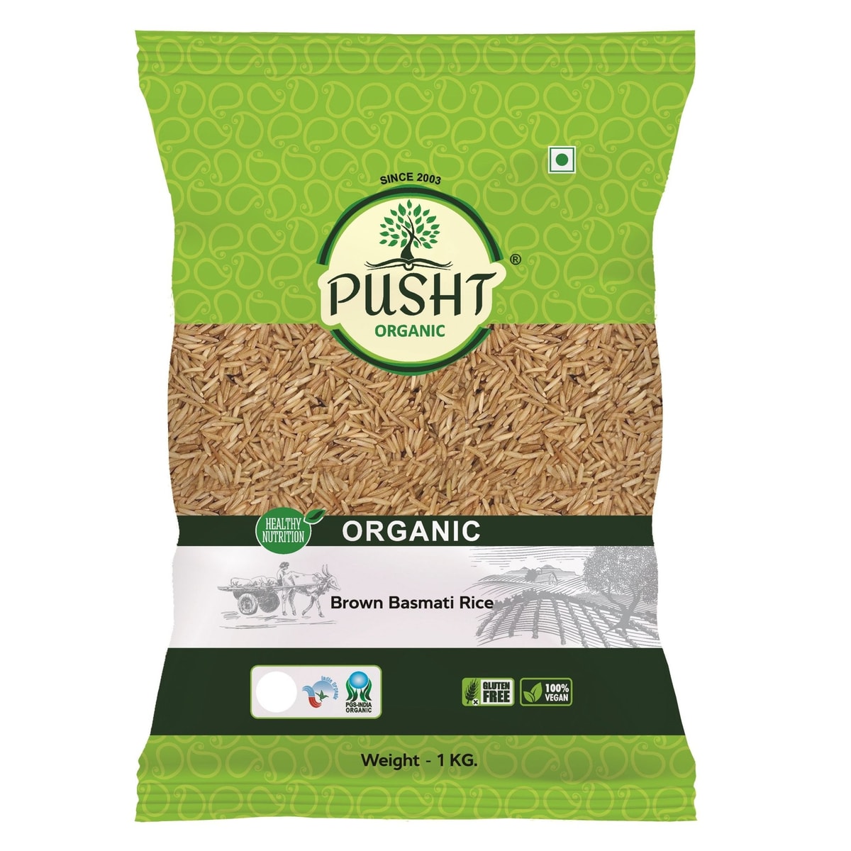 Pusht Organic Brown Basmati Rice 1Kg