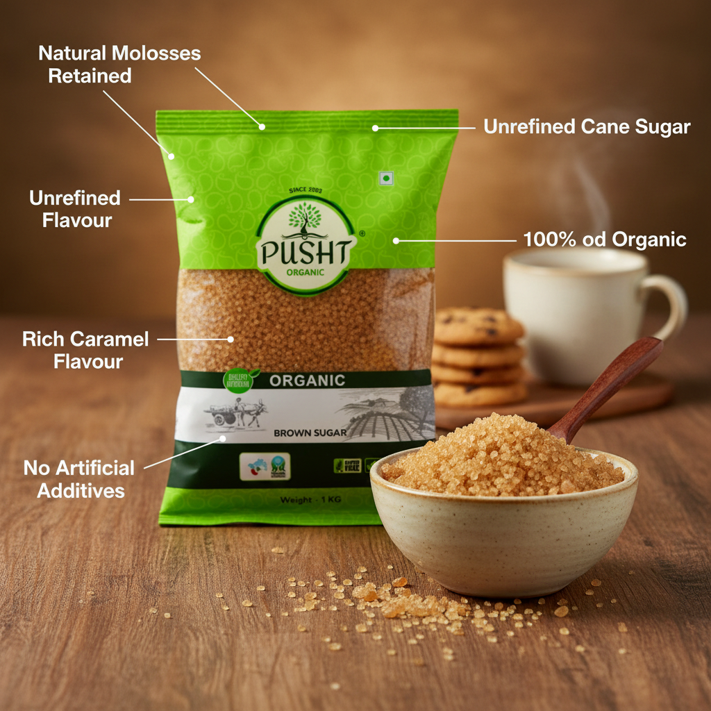 Pusht Organic Brown Sugar - Benefit Image