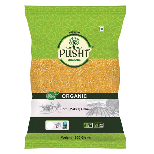 Pusht Organic Corn (Makka) Dalia 500 Gm