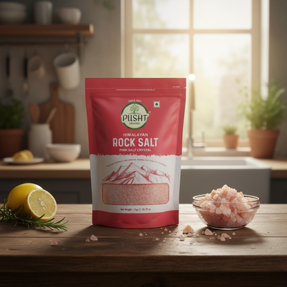 Pusht Organic Pink Salt Crystal 1Kg – Lifestyle Image