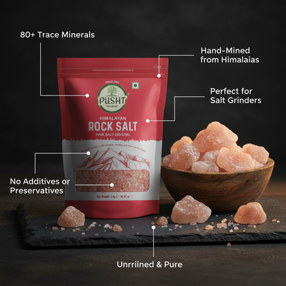 Pusht Organic Pink Salt Crystal - Benefit Image