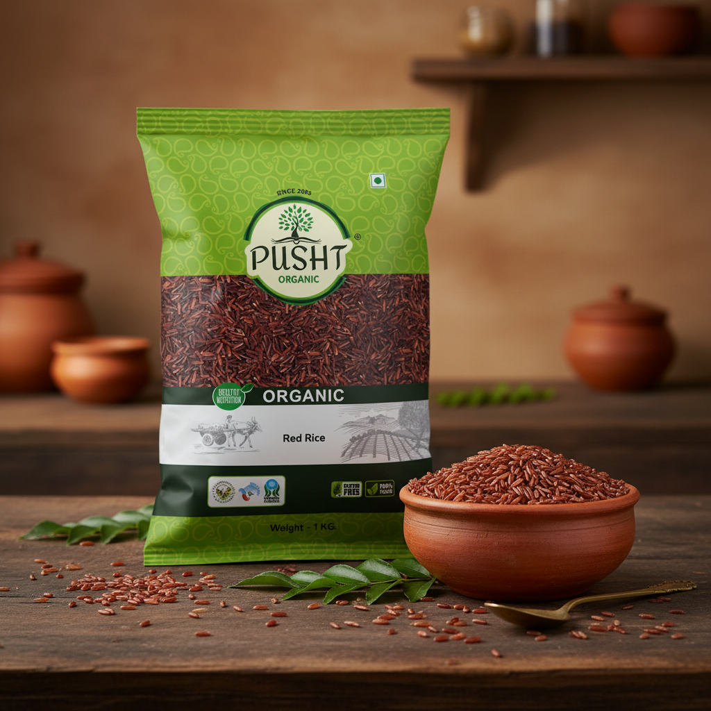 Pusht Organic Red Rice 1Kg – Lifestyle Image