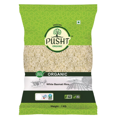 Pusht Organic White Basmati Rice 1Kg