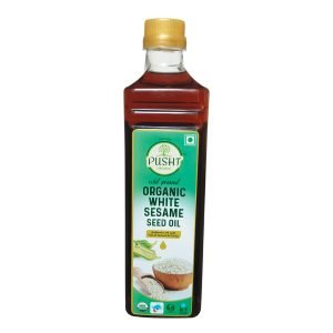 Pusht Organic Cold Pressed White Sesame Oil (safed till Ka Tail) - 910ML White Sesame Oil Plastic Bottle